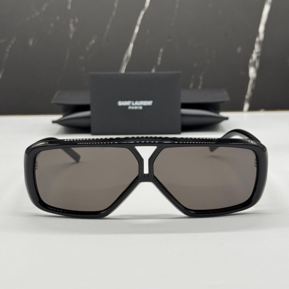 NEW SAINT LAURENT SL569Y 001 SHIELD BLACK SUNGLASSES SAINT LAURENT SL 569